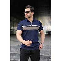 Erkek Örgü Desenli Renkli Kısa Kollu Triko Tişört