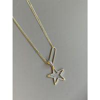 Taşlı Yıldız Kolye - Altın