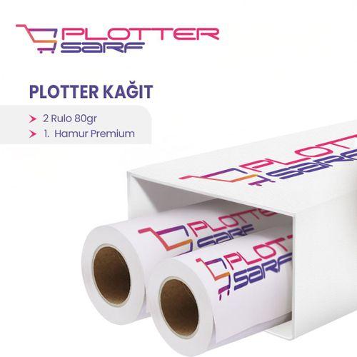 PlotterSarf® 1.Hamur Premium Opak 80gr Plotter (Çizim) Kağıdı 127cm x 100mt (2 Rulo)