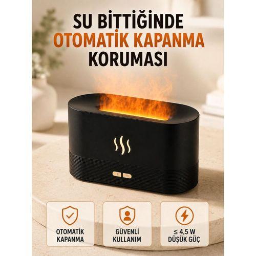 Alev Efektli Ultrasonik Aroma Difüzörü 180 Ml Led Işıklı Hava Nemlendirici