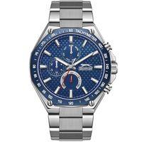 Slazenger SL.09.2325.2.02 Quartz Çelik Gri Mavi Kadran 47 mm Erkek Kol Saati