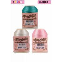 3 Adet Altınbaşak Oya ve Dantel İpi 20 gr - Royaleks - No: 375 - 038 - 316