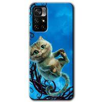 Redmi Note 11T Kılıf HD Desen Baskılı Arka Kapak - Çılgın Kedi