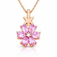 Gümüş Rose Pembe Sevgi Çiçeği Kadın Kolye