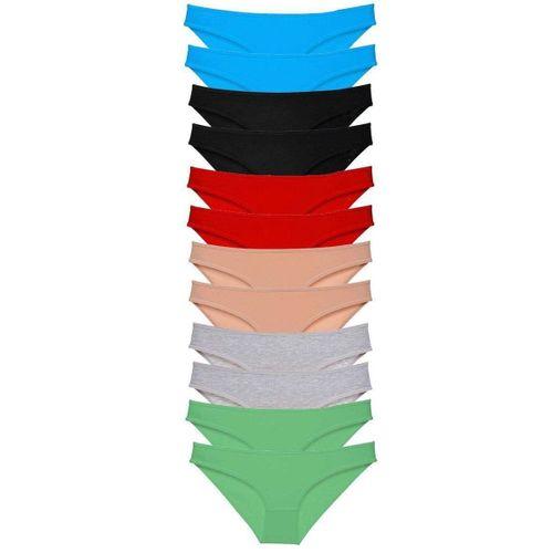 12 Adet Eko Set Likralı Kadın Slip Külot Çok Renkli 2