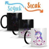 Unicorn Yoga Sihirli Kupa Bardak Porselen