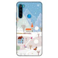 Xiaomi Redmi Note 8 Kılıf Snowix (40) Fit Silikon Kılıf Beyaz Mavi