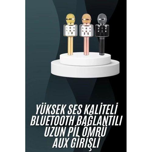 Karaoke Mikrofon Bluetooth Bağlantılı Aux Girişli Uzun Pil Ömrü Yüksek Ses Kaliteli