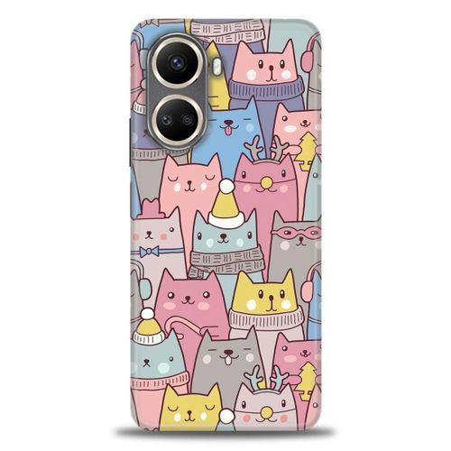 Tecno Camon 19 Neo Kılıf HD Baskılı Kılıf - Kediler + Tam Ekran Koruyucu