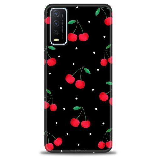 Vivo Y20 Kılıf HD Baskılı Kılıf - Kirazlar + Tam Ekran Koruyucu