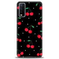 Vivo Y20 Kılıf HD Baskılı Kılıf - Kirazlar + Tam Ekran Koruyucu