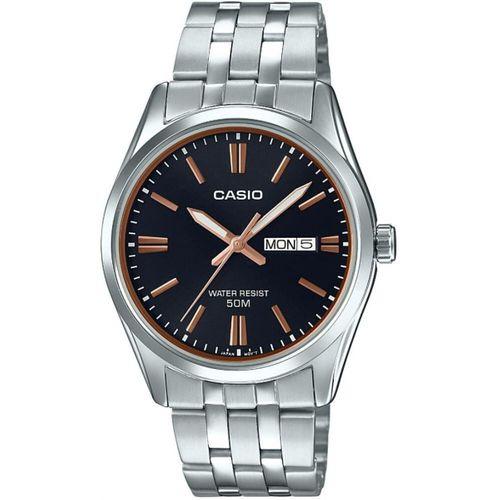 Casio MTP-1335D-1A2VDF Quartz Çelik Gri Siyah Kadran 38 mm Erkek Kol Saati