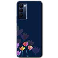 Tecno Camon 18 Kılıf HD Desen Baskılı Arka Kapak - Çizim Çiçekleri + Kırılmaz Cam