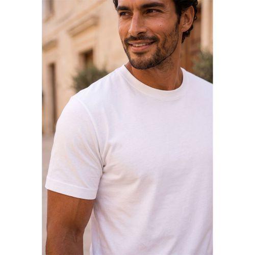 Linklater Regular Fit Basic Likralı Pamuk Erkek T-Shirt - Beyaz