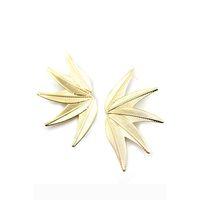 Metal Yaprak Küpe - Altın