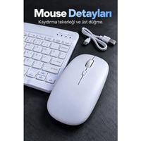 Kablosuz Klavye Mouse Seti Beyaz Türkçe Q
