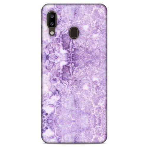 Mermer Desenli (16) Tema Kalın Kılıf Lila Samsung Galaxy A20 Kılıf