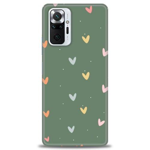 Xiaomi Redmi Note 10 Pro Kılıf HD Baskılı Kılıf - Soft Kalpler + Tam Ekran Koruyucu