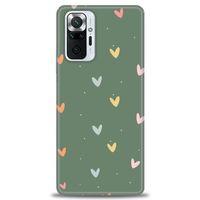 Xiaomi Redmi Note 10 Pro Kılıf HD Baskılı Kılıf - Soft Kalpler + Tam Ekran Koruyucu