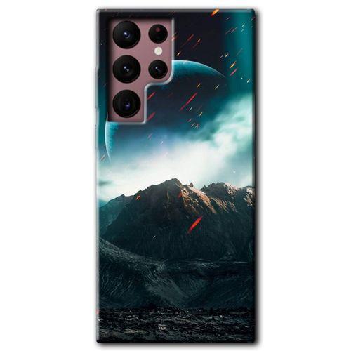 Galaxy S22 Ultra Kılıf HD Desen Baskılı Arka Kapak - Uzay Gökyüzü + Kırılmaz Cam