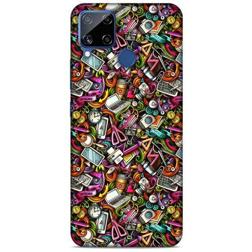 Graffitix (10) Desenli Silikon Kapak Oppo Realme C15 Kılıf