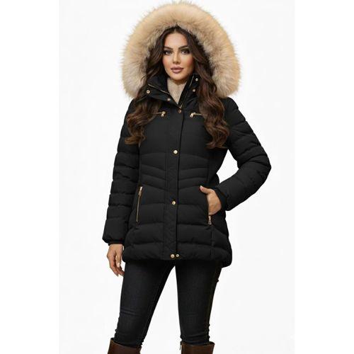 Kadın Spor Kapüşonlu İçi Peluş Mont M5306 BGL-ST04891