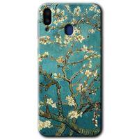 Galaxy M10s Kılıf HD Desen Baskılı Arka Kapak - Almond Blossom + Kırılmaz Cam