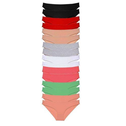 16 Adet Süper Eko Set Likralı Kadın Slip Külot 8 Renkli