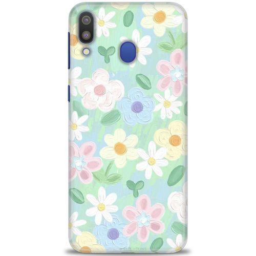Samsung Galaxy M20 Kılıf HD Baskılı Kılıf - Çiçekk + Tam Ekran Koruyucu