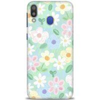Samsung Galaxy M20 Kılıf HD Baskılı Kılıf - Çiçekk + Tam Ekran Koruyucu