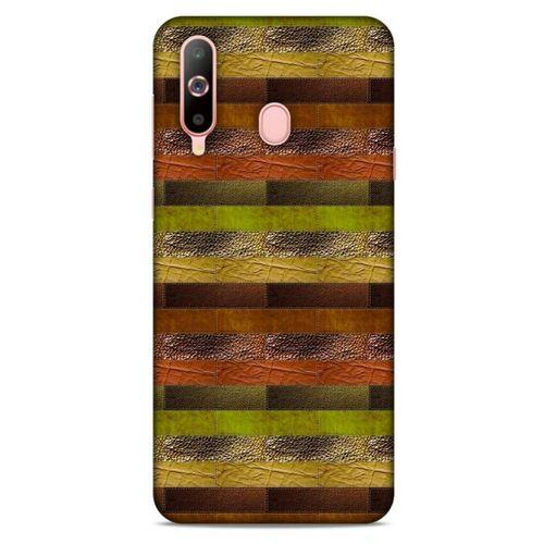 Samsung Galaxy A60 Kılıf Patchwork (48) Bumper Kılıf Kahve Yeşil