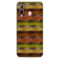 Samsung Galaxy A60 Kılıf Patchwork (48) Bumper Kılıf Kahve Yeşil