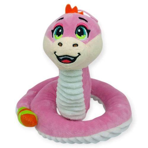 Peluş Sevimli Hayvanlar 35 cm - Pembe Çıngıraklı Yılan