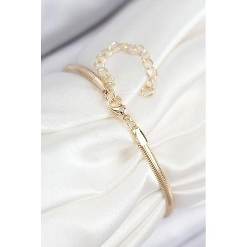 Pirinç Zirkon Taşlı Yıldız Model Gold Renk Kadın Bileklik