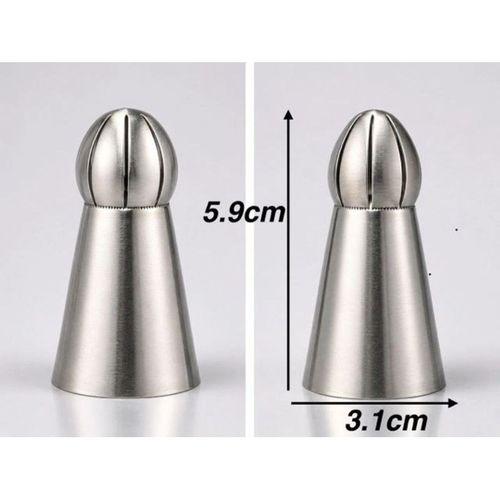 5'li Profesyonel Rus Top Duy Ucu Seti – 5.9 Cm Büyük Boy Paslanmaz Çelik Krema Sıkma Ve Fırfır Uçları