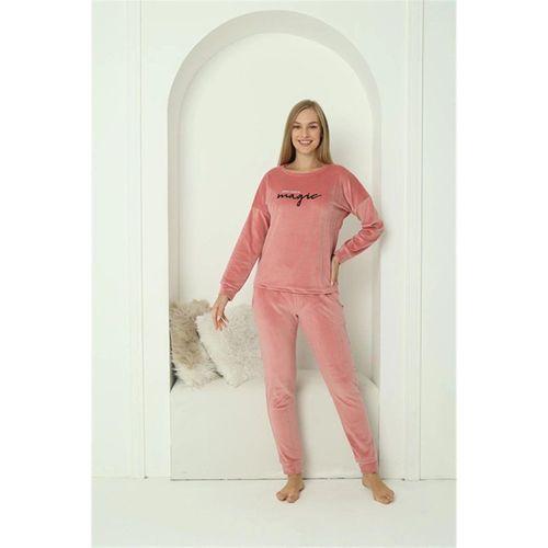 Kadın Kadife Pembe Pijama Takım