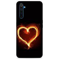 Lopard Oppo Realme 6 Pro Uyumlu Kılıf FireX (24) Darbe Emici Kılıf Ateşli Kalp