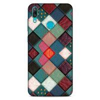 Huawei Y7 Prime 2019 Kılıf Patchwork (18) Telefon Kılıfları Pembe Yeşil