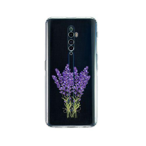 Oppo Reno 2Z Mor Çiçek Desenli Premium Şeffaf Silikon Kılıf