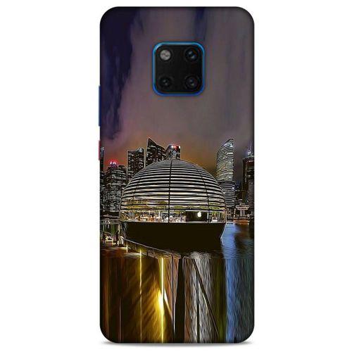 Huawei Mate 20 Pro Kılıf Dünya Mimarisi (49) Ultra Silikon Kılıf Apple Marina Bay