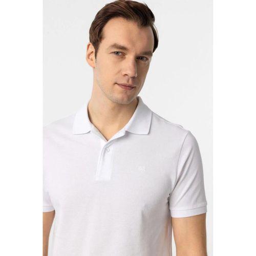 Hipatu Süvari Beyaz Slim Fit Düz Polo Yaka Tişört