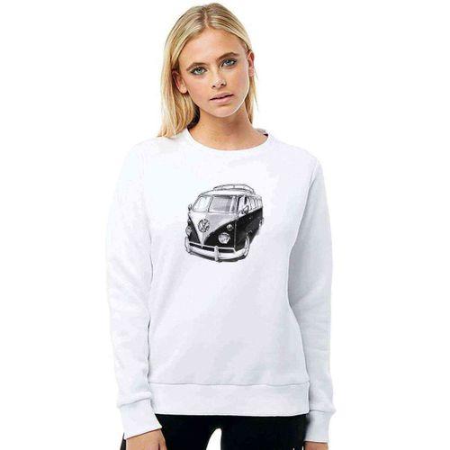 Wv Karavan Baskılı Beyaz Kadın Sweatshirt