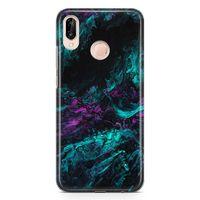 Huawei Nova 3e Kılıf Dağılmış Mürekkep Arka Kapak Koruma Desenli Full Koruyucu