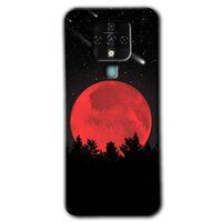 MRCİLETİSİM Tecno Camon 16 Kılıf HD Desen Baskılı Arka Kapak+Temperli Cam - Kanlı Ay