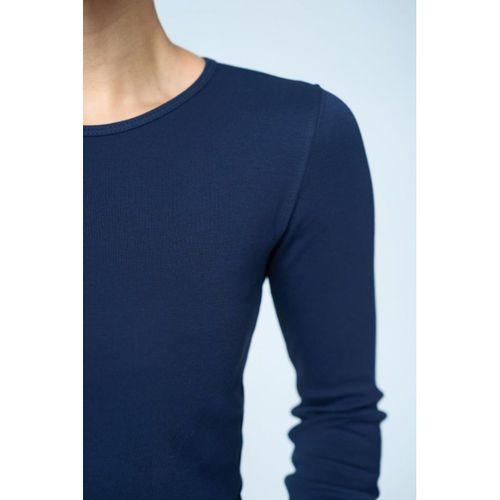 Uzun Kol Örme Body - Lacivert