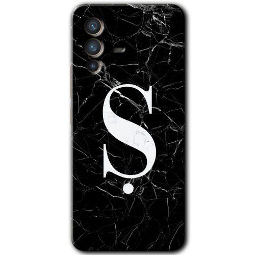 Vivo V23 5G Kılıf HD Desen Baskılı Arka Kapak - Siyah Mermer Desenli Ş Harfi + Kırılmaz Cam