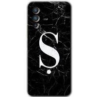 Vivo V23 5G Kılıf HD Desen Baskılı Arka Kapak - Siyah Mermer Desenli Ş Harfi + Kırılmaz Cam