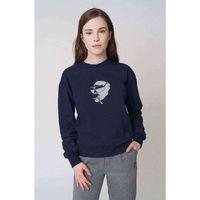 Sempanze Baskılı Indigo Mavi Kadın Sweatshirt