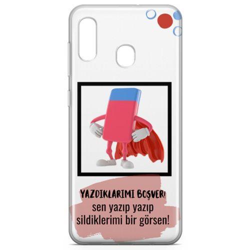 Samsung Galaxy A30 Kılıf Yazdıklarımı Boşver Arka Kapak Koruma Desenli Full Koruyucu