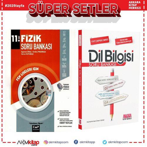 Çap Yayınları 11. Sınıf Fen Lisesi Fizik ve AKM Dil Bilgisi Soru Bankası Seti 2 Kitap